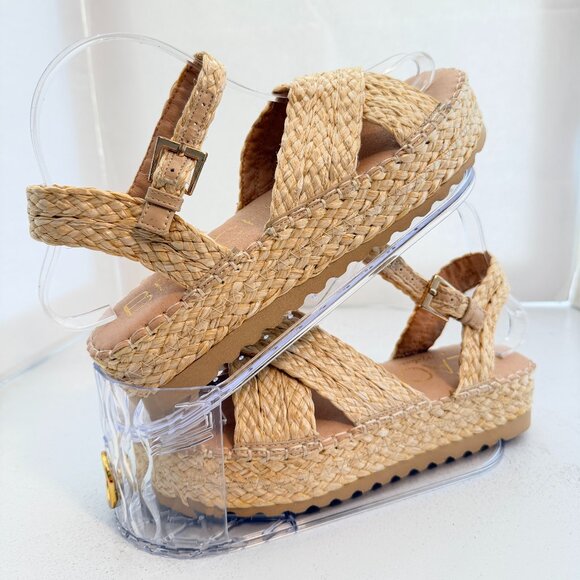 Coconuts by Matisse Shoes - Beach By Matisse "Sunshine" Braided Raffia Platform Sandal- Size 9